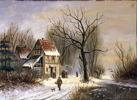 Winter scene de Jacob Jan Coenraad Spohler