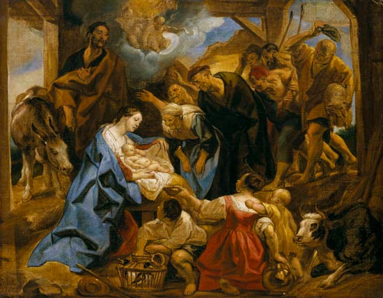 The adoration of the shepherds de Jacob Jordaens