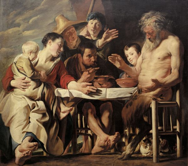 Jordaens / Satyr and the Peasants /C1600 de Jacob Jordaens