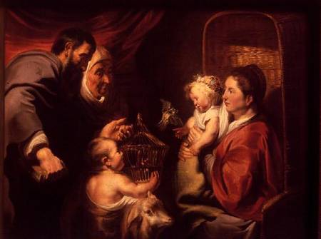 The Virgin and Child with SS Zacharias, Elizabeth and John the Baptist de Jacob Jordaens