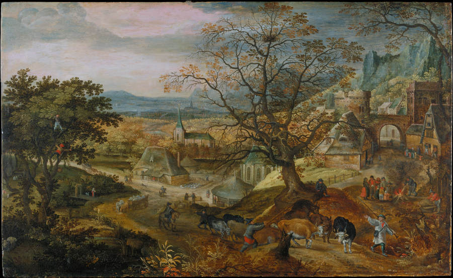 Landscape with Village: "Autumn" de Jacob Savery