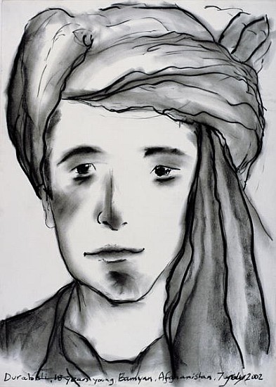 Durabali, 18 years Young, Bamyan, Afghanistan, 2002 (charcoal on paper)  de Jacob  Sutton