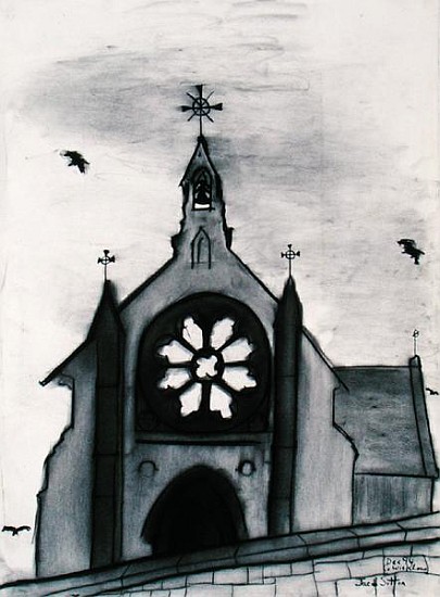 Irish Church, 1994 (charcoal on paper)  de Jacob  Sutton