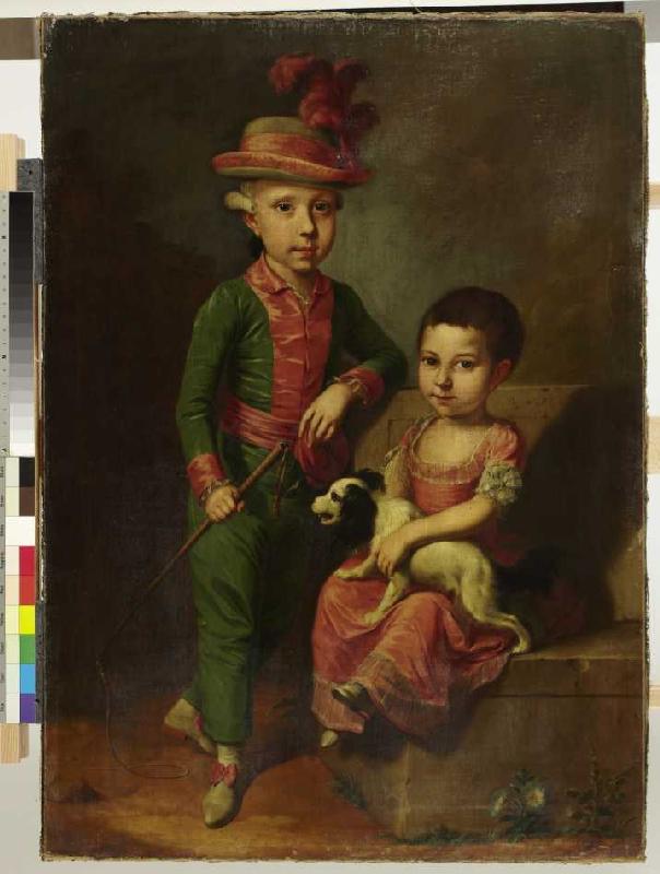 Doppelbildnis des Johann Georg von Holzhausen (1771-1846) und seiner Schwester Henriette (1773-1834) de Jacob ? Tischbein
