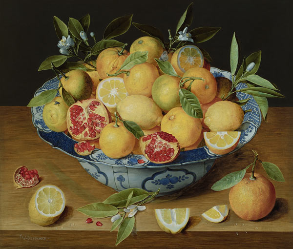 Still Life with Lemons, Oranges and a Pomegranate de Jacob van Hulsdonck