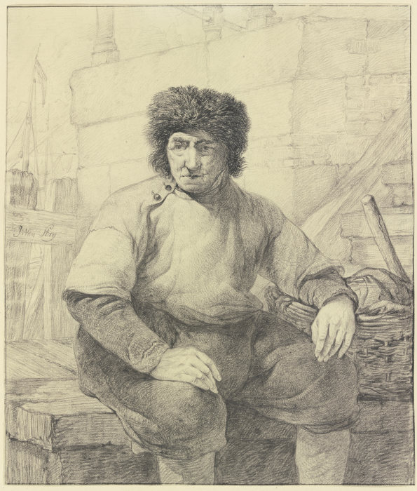 Fischer auf einer Hafenmauer sitzend de Jacob van Strij