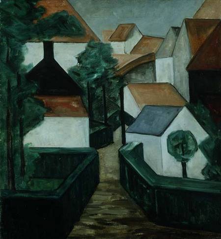 Composition 5, landscape with a road de Jacoba van Heemskerck