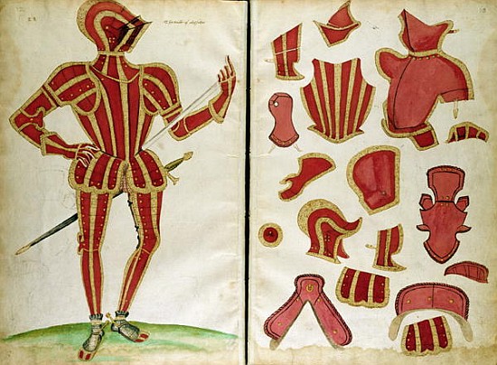 Suit of Armour for the Earl of Leicester from `An Elizabethan Armourer''s Album'' de Jacobe Halder