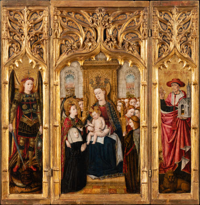 Triptych with Virgin and Child Enthroned de Jacomart Baco