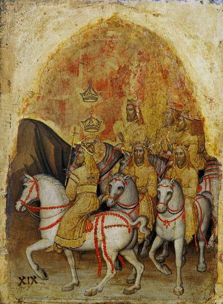 Alberegno, Jacopo died 1397. ''Horsemen'' (Apocalypse 19,11-16). From the polyptych of the Apocalyps de Jacopo Alberegno
