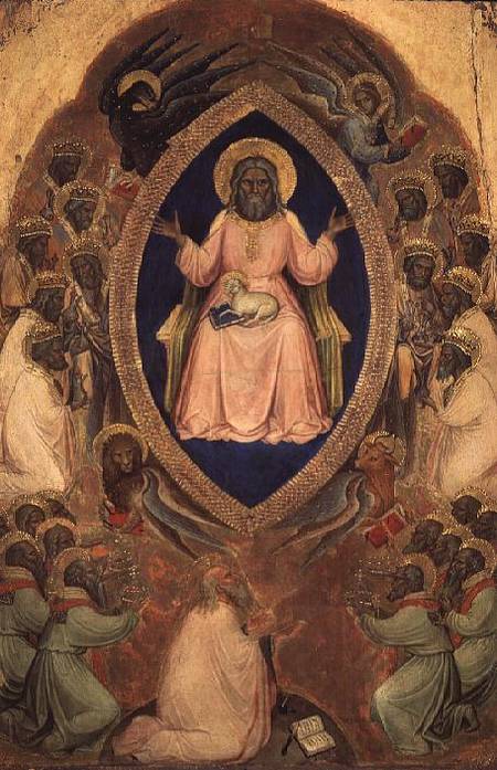 God the Father Enthroned from the Polyptych of the Apocalypse de Jacopo Alberegno