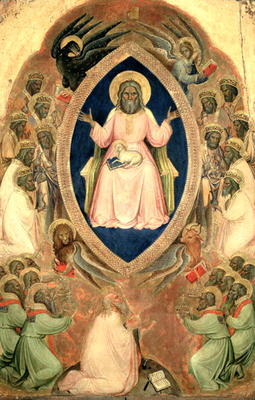 God the Father Enthroned from the Polyptych of the Apocalypse, after 1343 (tempera on panel with gol de Jacopo Alberegno