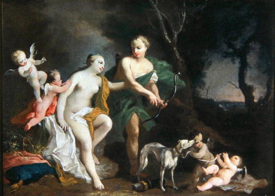 Venus and Adonis, c.1750 (oil on canvas) de Jacopo Amigoni