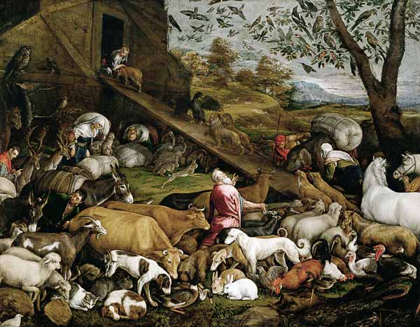 Animals Entering the Ark de Jacopo Bassano