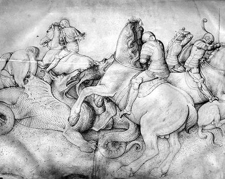 Battle against dragons de Jacopo Bellini