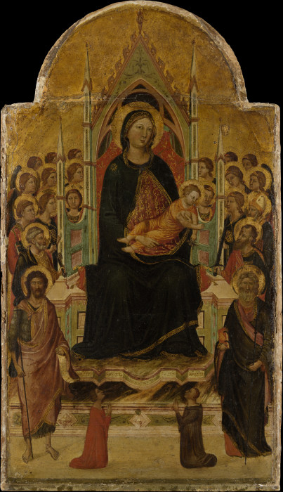 Madonna and Child Enthroned with Angels, Saints and Donors de Jacopo del Casentino