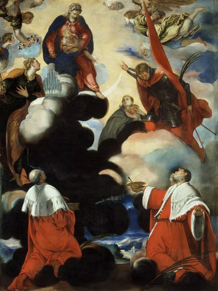 J.Tintoretto /Madonna w.Cosmas & Damian de Jacopo Robusti Tintoretto