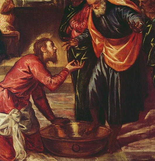 Christ Washing the Feet of the Disciples (detail of 69587) de Jacopo Robusti Tintoretto