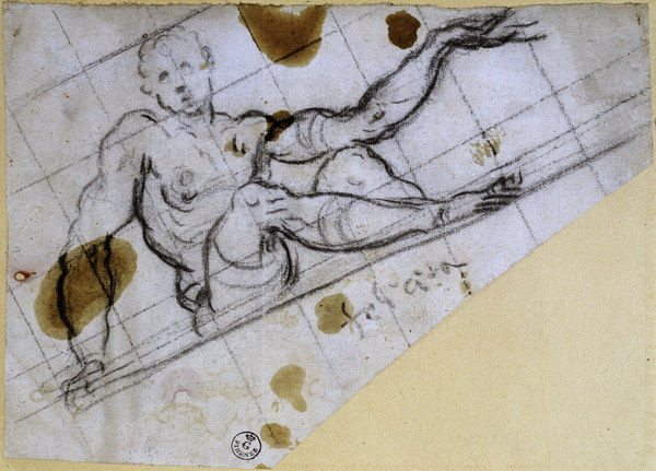 J.Tintoretto, Studie sitzender Mann de Jacopo Robusti Tintoretto