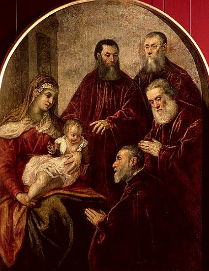 Madonna and child with four Statesmen de Jacopo Robusti Tintoretto