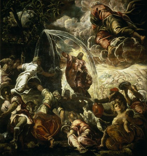 Moses draw water from rocks / Tintoretto de Jacopo Robusti Tintoretto