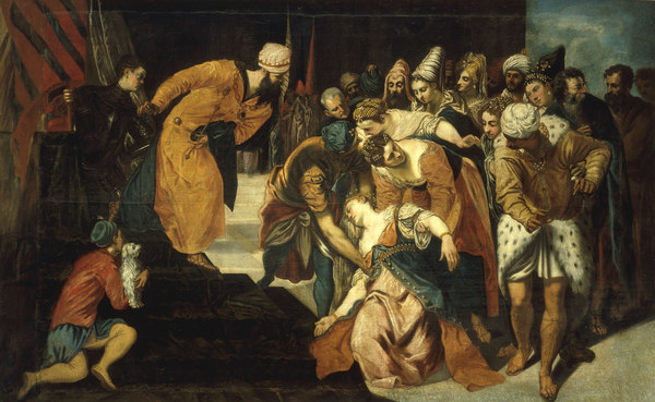Tintoretto / Esther Faints / Painting de Jacopo Robusti Tintoretto