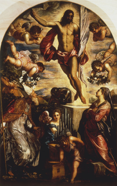 Tintoretto /Resurect.of Christi & Saints de Jacopo Robusti Tintoretto