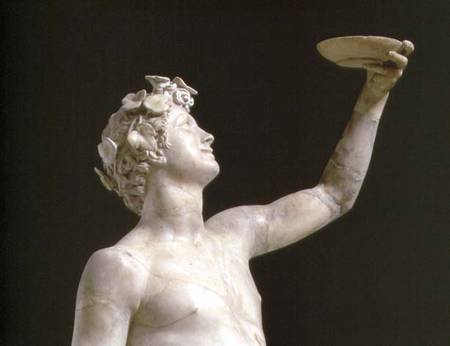 Bacchus, detail of the head, sculpture de Jacopo Sansovino