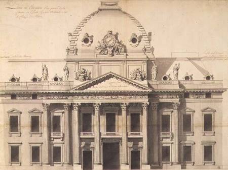 Design for the Ecole Militaire, Paris, 1751 (pen, brush de Jacques-Ange Gabriel