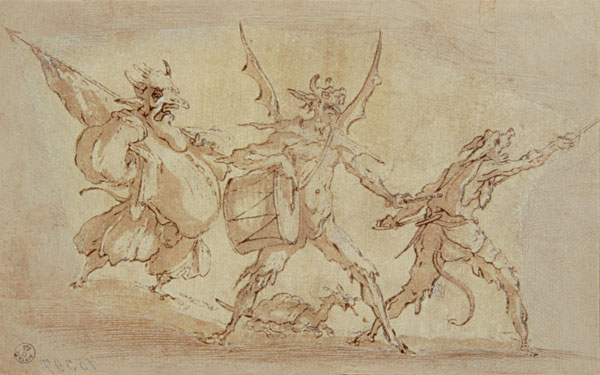 Devil Musketeers (pen & ink on paper) de Jacques Callot
