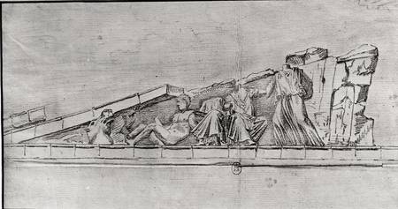 Study of the frieze from a pediment of the Parthenon de Jacques Carrey