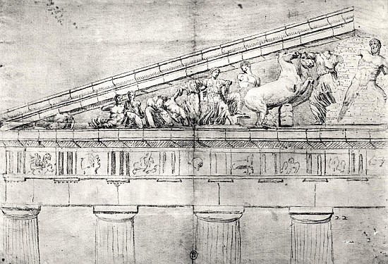 Study of a pediment from the Parthenon de Jacques Carrey