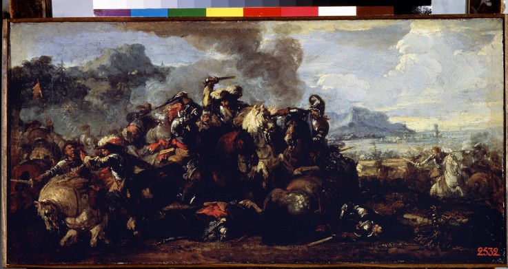Combat between French and Spanish cavalries de Jacques Courtois