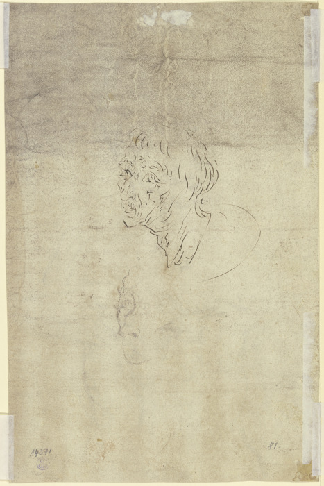 Zwei Skizzen des Kopfes eines alten Mannes de Jacques de Gheyn II