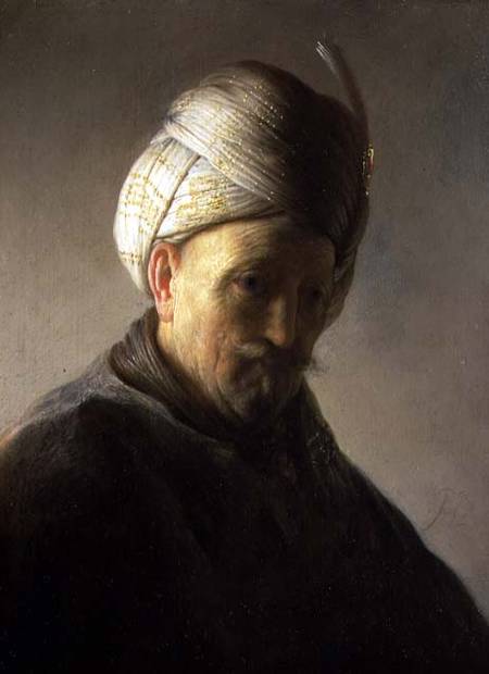 Portrait of a man in a turban de Jacques des Rousseaux