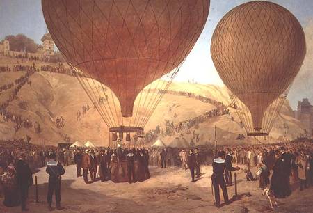 The Departure of Leon Michel Gambetta (1838-82) in the Balloon 'L'Armand-Barbes' de Jacques Didier