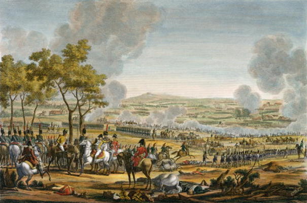 The Battle of Wagram, 7 July 1809, engraved by Louis Francois Mariage (aquatint) de Jacques Francois Joseph Swebach