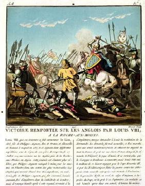 Victory Gained Over the English by Louis VIII (1187-1226) at La Roche aux-Moines, engraved by Jean B