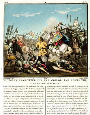 Victory Gained Over the English by Louis VIII (1187-1226) at La Roche aux-Moines, engraved by Jean B de Jacques Francois Joseph Swebach