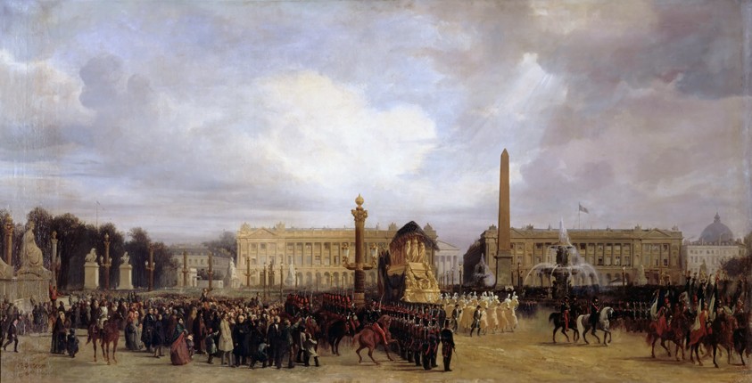 The Funeral Cortege of Napoleon I Passing Through the Place de la Concorde 15 December 1840 de Jacques Guiaud