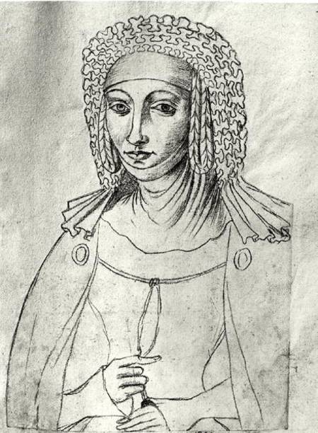 Ms.266 fol.53 Marguerite de France (1310-82), from 'Recueil d'Arras' de Jacques Le Boucq