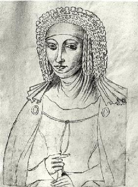 Ms.266 fol.53 Marguerite de France (1310-82), from 'Recueil d'Arras'