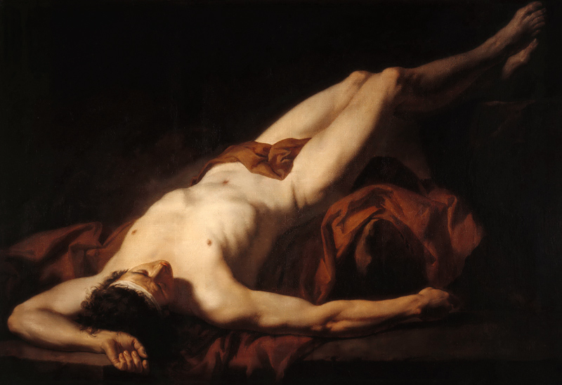 Male Nude (Hector) de Jacques Louis David