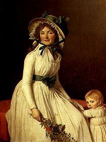 Portrait of the madam Sérizat with her son de Jacques Louis David