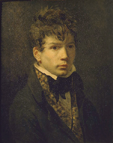 Retrato de un joven, seguramente un auto-retrato de Ingres de Jacques Louis David