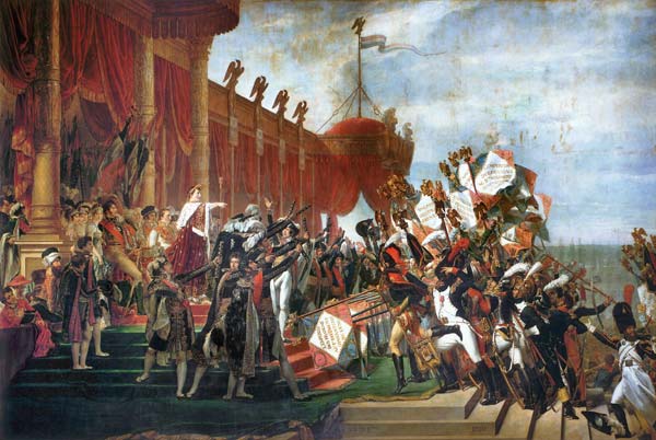 Der Eid der Armee auf den Kaiser nach der Verteilung der Adler de Jacques Louis David