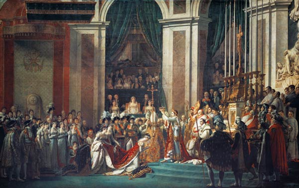 La coronación de Napoleón en Notre-Dame de Paris el 2 de diciembre de 1804 de Jacques Louis David