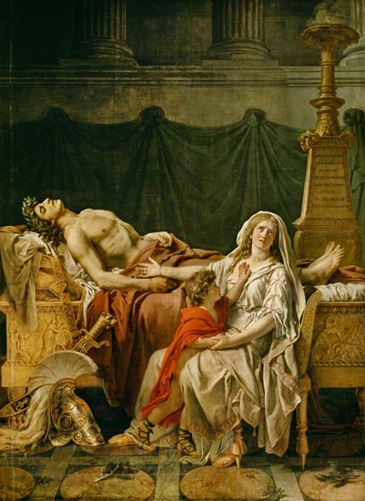 El luto de David Andromache de Jacques Louis David