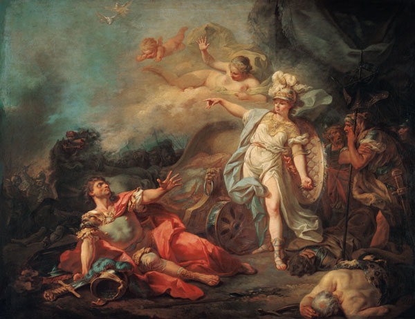 The fight between Minerva and Mars. de Jacques Louis David