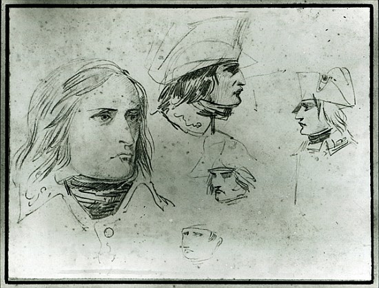 Sketches of Napoleon Bonaparte, 1797 (pencil) de Jacques Louis David